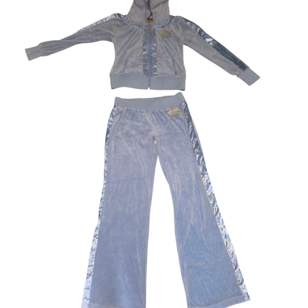 Baby Phat Light Baby Blue Velour Tracksuit Y2K 2000s